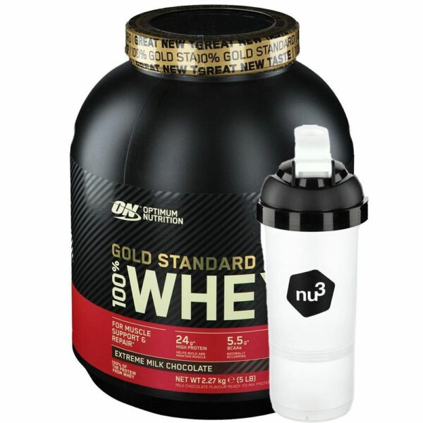 Optimum Nutrition 100 % Whey Gold Standard Milk Chocolate+ nu3 SmartShaker