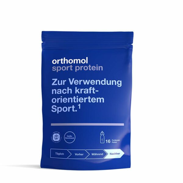 Orthomol Sport protein - Regeneration nach dem Kraftsport - Eiweißpulver mit Kreatin und Bcaa - Vanille-Geschmack - Pulver