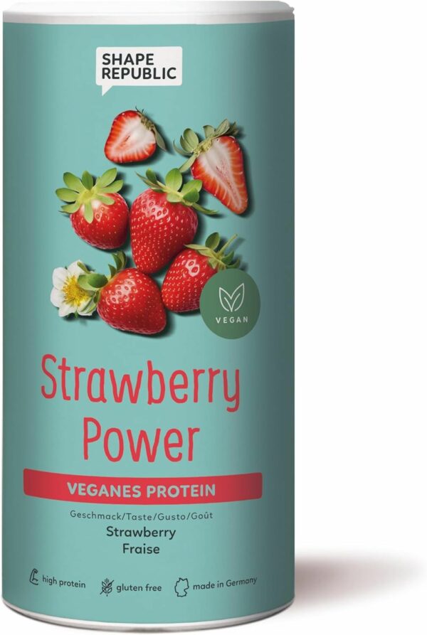 Veganes 3K Protein | Strawberry Power Proteinshake | Shape Republic